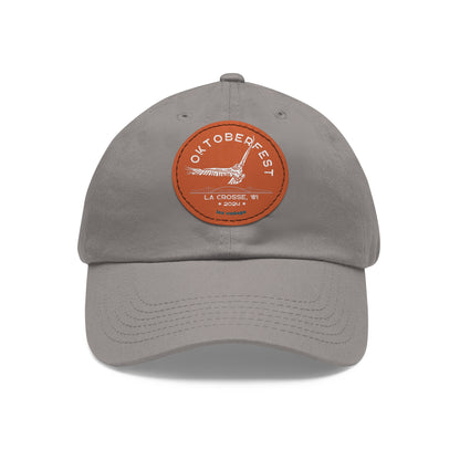 Oktoberfest 2024 Hat with Leather Patch (Round)